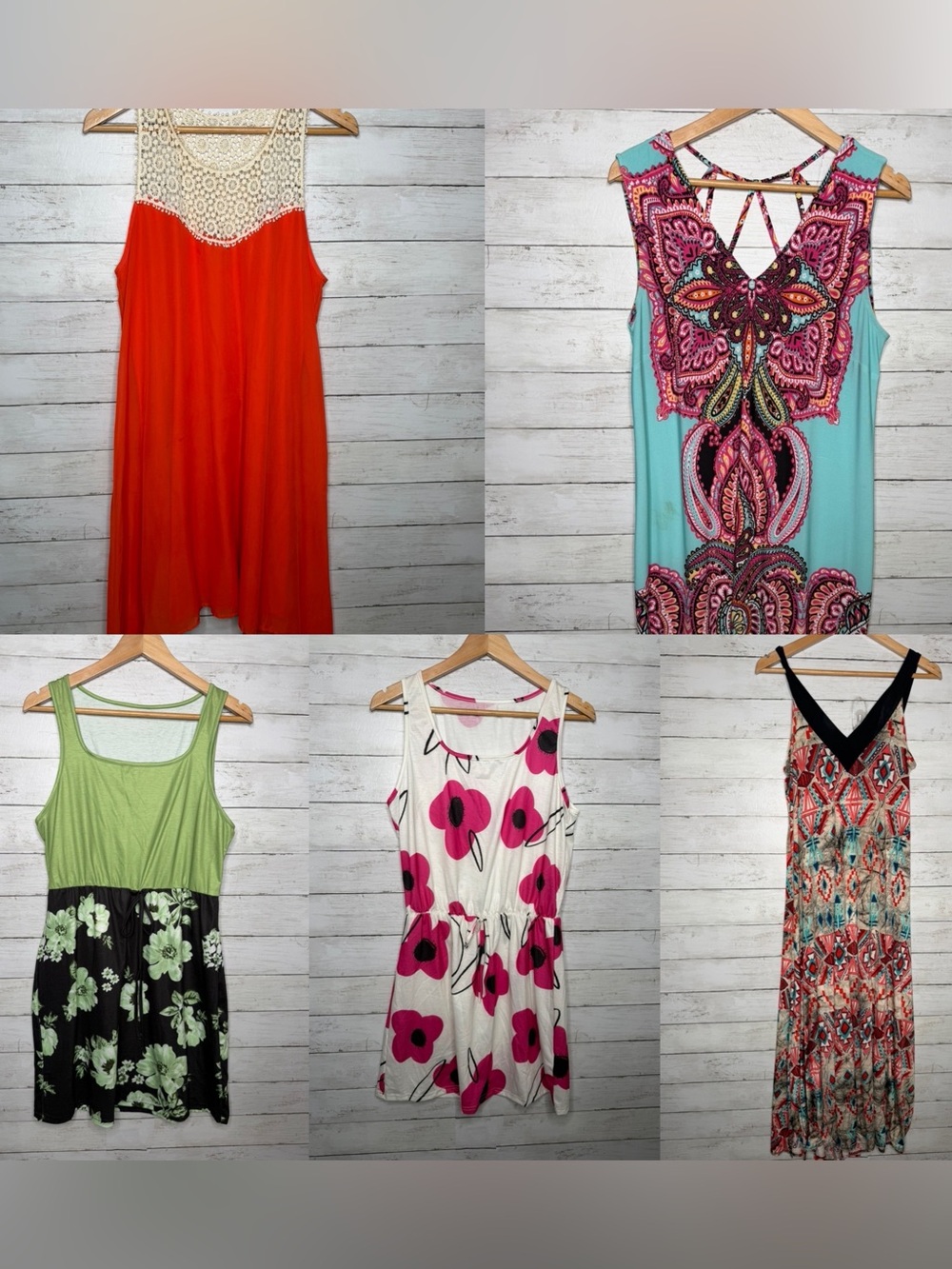 Bundle Lot of 5 Beach Vacation Swim Coverup Dresses Casual Summer